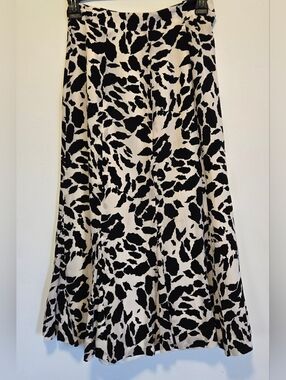 Vintage Liz Claiborne Black & White Printed Flounce Pencil Skirt